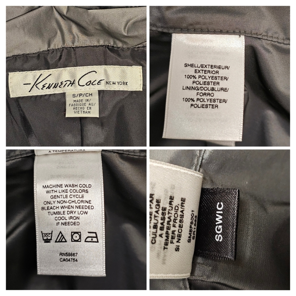 Kenneth Cole hooded lightweight long jacket in dark silver. Men's Sm. EUC - Picture 5 of 13